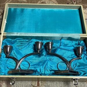 Silver Candle Holders 950 sterling silver not weighted candle holders 366 grams